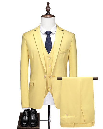 Business Leisure Solid Color Suit Suit Men's Business Suit