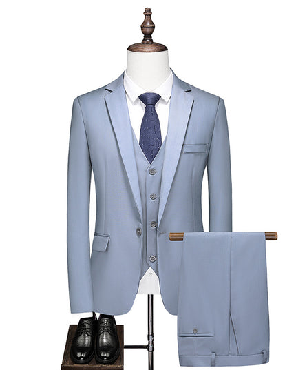 Business Leisure Solid Color Suit Suit Men's Business Suit