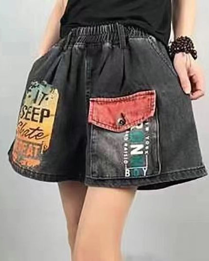 Elastic Waist Retro Loose Versatile Shorts
