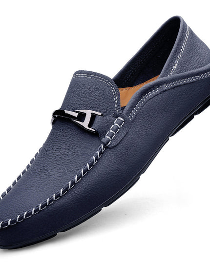 Extra Large Casual Leather Shoes Leather Widened Gommino