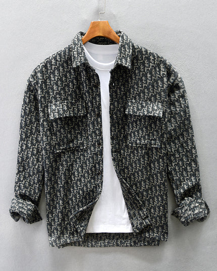Men's Wide-style Drop-shoulder Woolen Shirt Coat