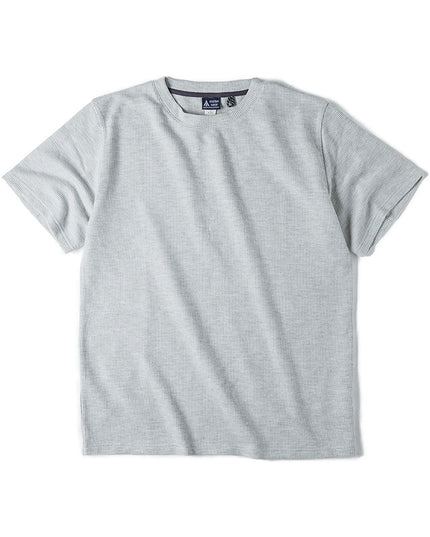 Waffle Round Neck Knitted Short Sleeve T-shirt Half Sleeve Bottoming Shirt