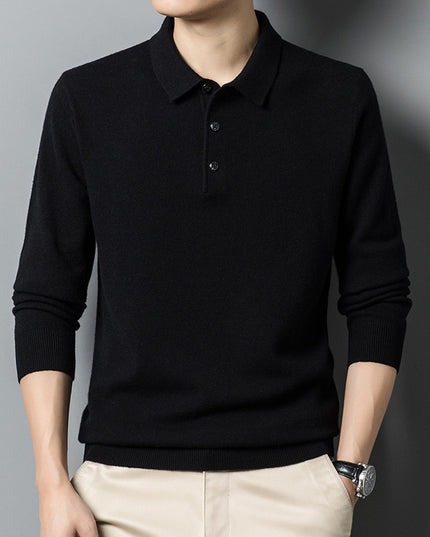 Fall Casual Polo Collar Long-sleeved Sweater