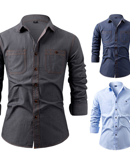 American Retro Denim Shirt Men's Cotton