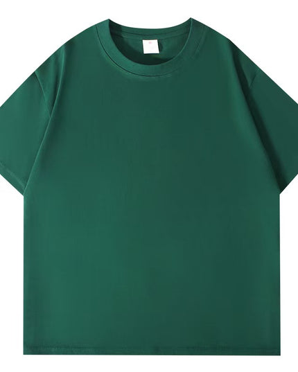 Cotton Short Sleeve T-shirt Men's Summer Loose Half Sleeve Solid Color