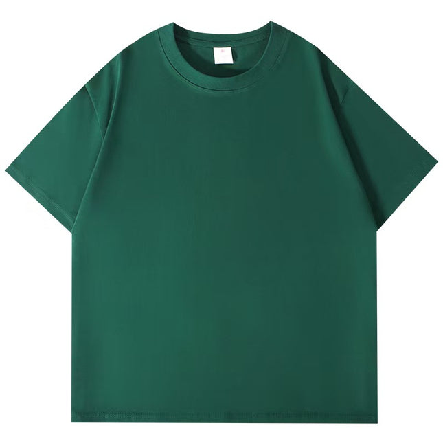 Cotton Short Sleeve T-shirt Men's Summer Loose Half Sleeve Solid Color