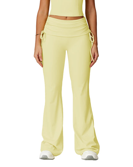 Fold High Waist Flared Pants Nude Feel Wide Leg Slimming Trousers Women