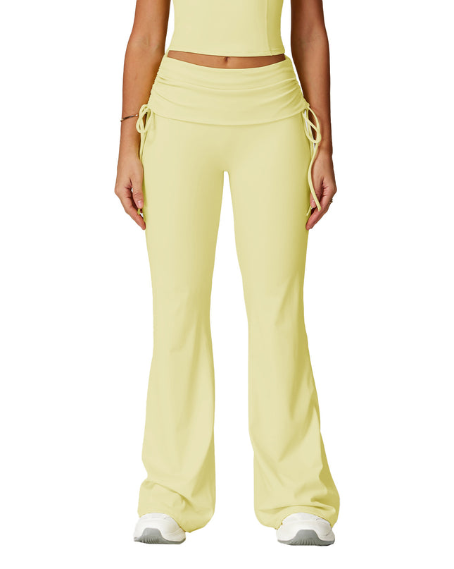 Fold High Waist Flared Pants Nude Feel Wide Leg Slimming Trousers Women