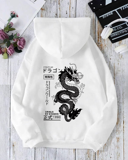 European And American Simple Printed Dark Style Hoodie