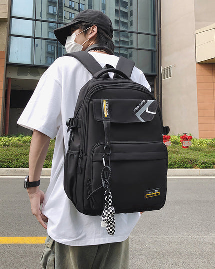 Retro Contrast Color Men's Travel Backpack