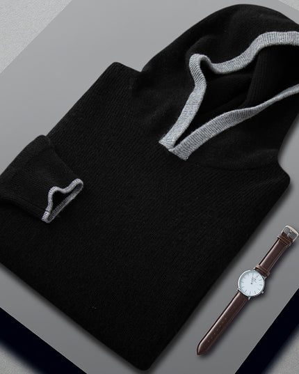 Men's Loose Ingot Needle Contrast Color Cashmere Sweater