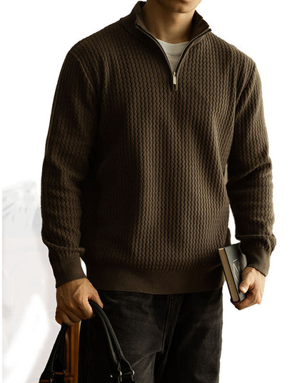 Turtleneck Zipper Sweater Men's Coat Thick Long Sleeve