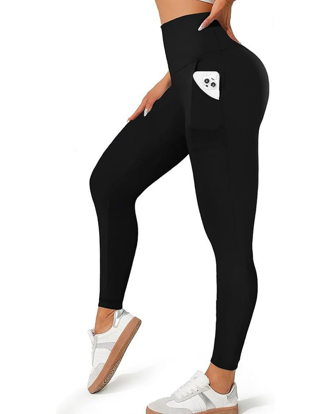 Women's Pocket Soft Belly Contracting High Elastic Slim High Waist Leggings