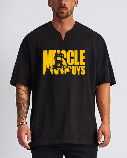 Fashionable Breathable Fitness Muscle Short Sleeve Men
