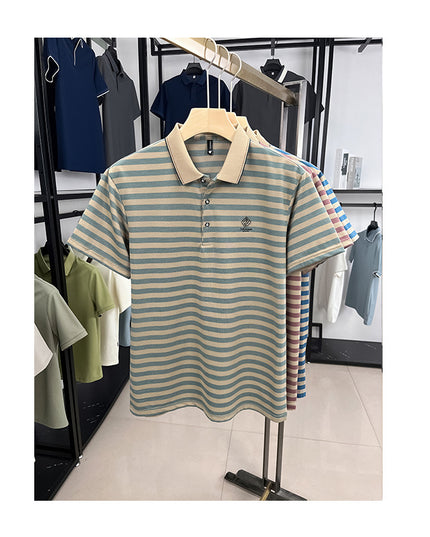 Striped Casual Men's Short Sleeve