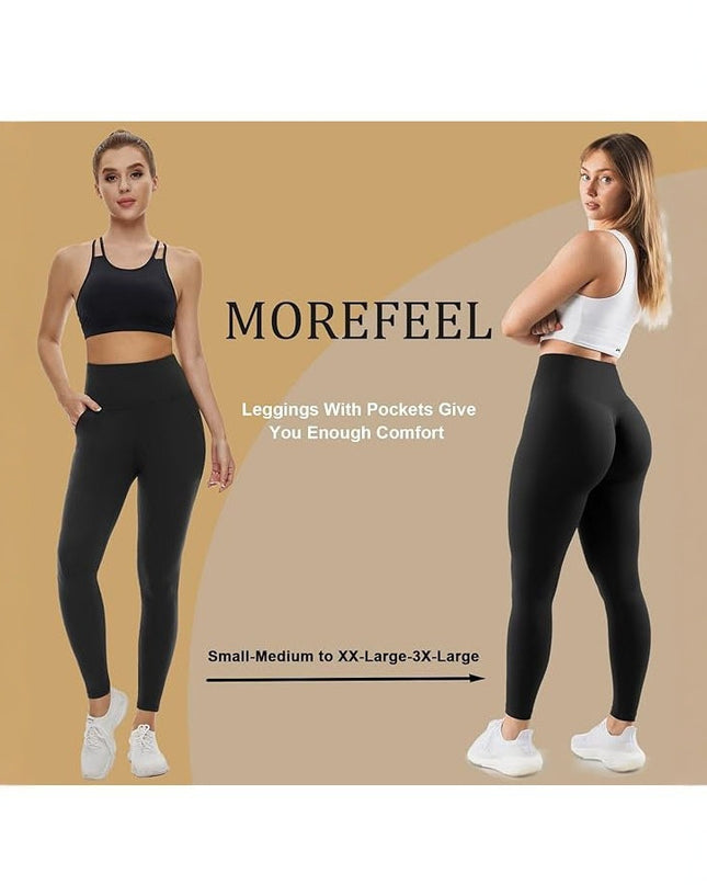 Women's Pocket Soft Belly Contracting High Elastic Slim High Waist Leggings