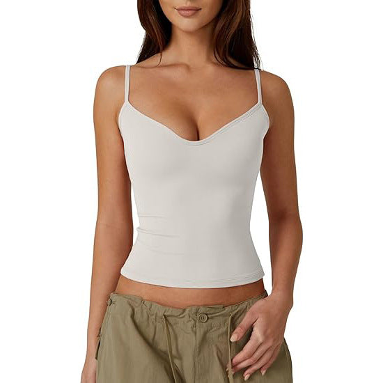 Camisole Cropped T-shirt Vest Women's Milk Silk Top