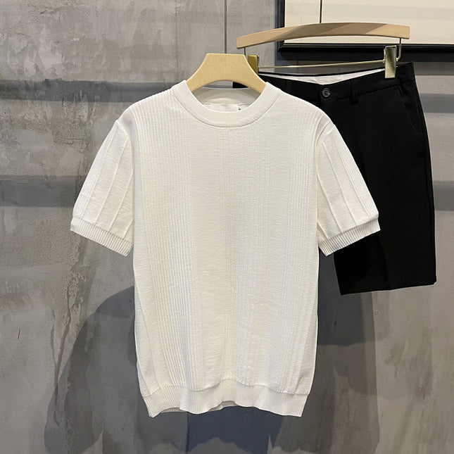 Short-sleeved T-shirt Thin Ice Silk Half Sleeve Sweater