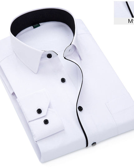 Long Sleeve Men's Business Pure Color Shirt