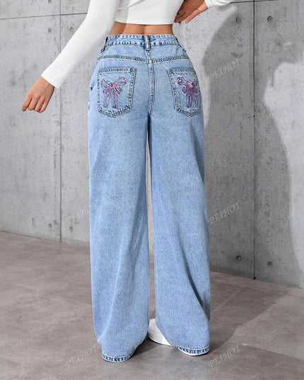 Women's Printed Jeans Summer Loose Trendy