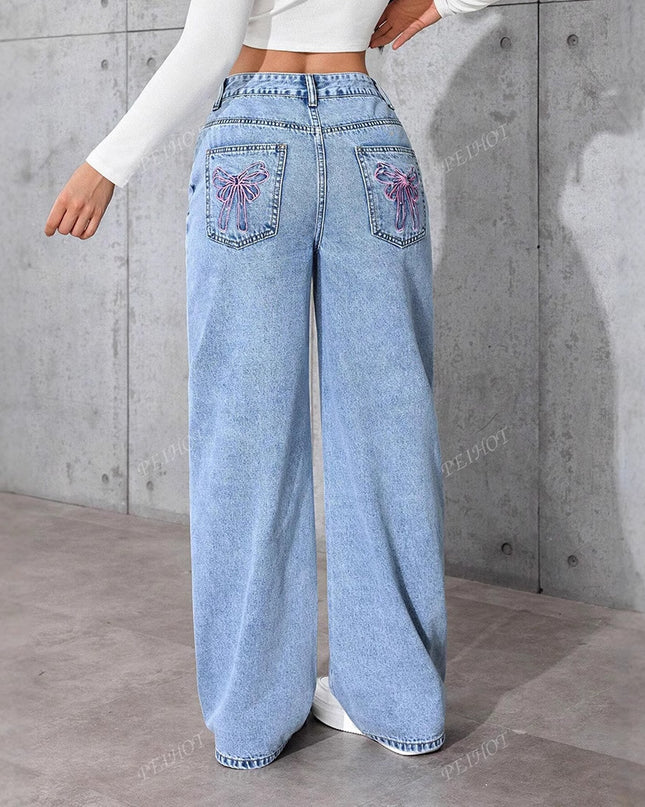 Women's Printed Jeans Summer Loose Trendy
