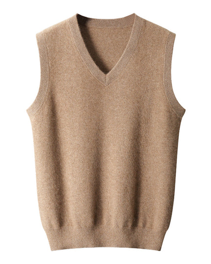 Casual Middle-aged V-neck Vest Sleeveless Sweater