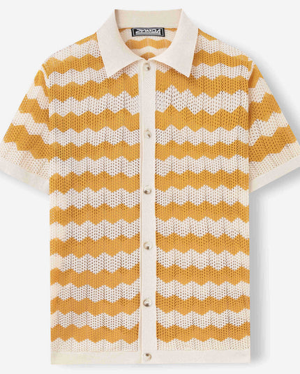 American-style Hollow Jacquard Corrugated Sweater