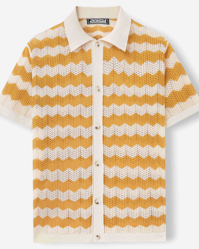 American-style Hollow Jacquard Corrugated Sweater