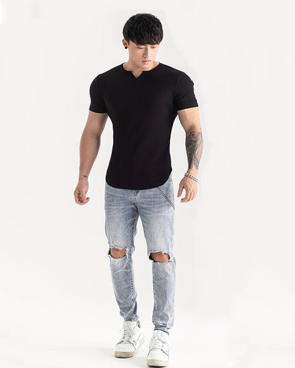 Quick-drying Striped Thin Fashion Slim-fit Short Sleeve