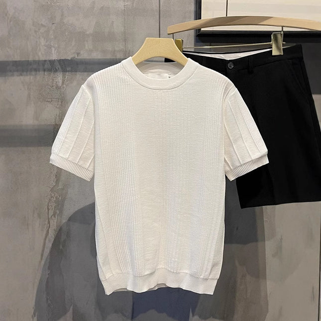 Short-sleeved T-shirt Thin Ice Silk Half Sleeve Sweater