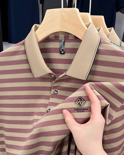 Striped Casual Men's Short Sleeve