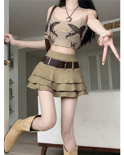 Hot Girl Style Tiered Skirt Female Spring And Summer Dopamine