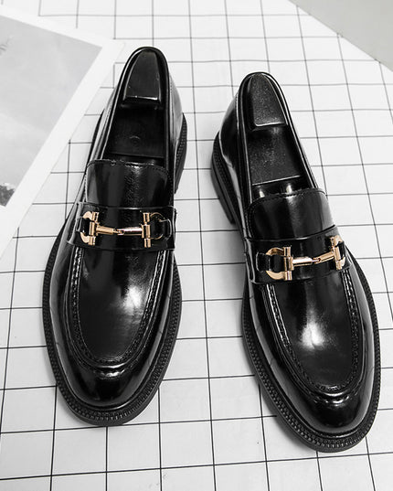 Horsebit Loafers Male Fashion Formal Wear Lace-up Platform