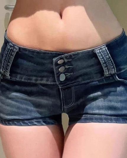 2025 Summer Retro Low Waist Hot Girl Denim Super Short Shorts