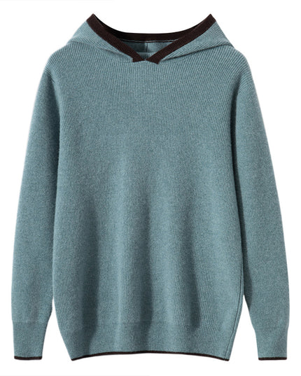Men's Loose Ingot Needle Contrast Color Cashmere Sweater
