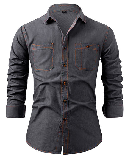 American Retro Denim Shirt Men's Cotton