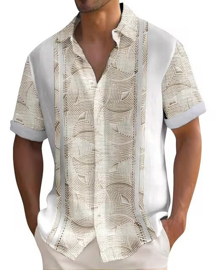 3D Digital Printing Summer Striped Shirt Male