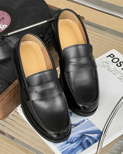 Men's Classic Slip-on Black Derby Couple Leather Shoes