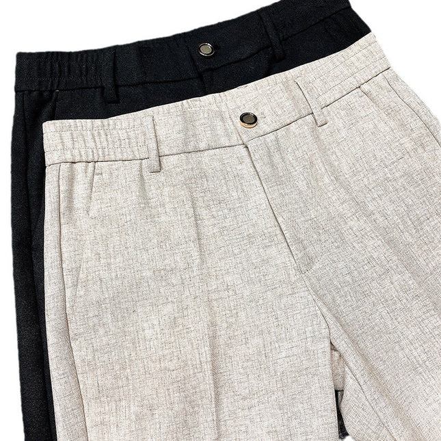 Men's Fashion Handsome Lightly Mature Simple Slim Fit Casual Ankle Banded Pants