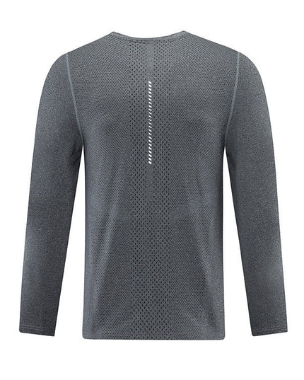 Leisure Sports Long Sleeve T-shirt Men's Autumn And Winter Round Neck Printed Jacket Running Quick Drying Clothes