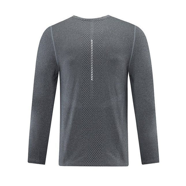 Leisure Sports Long Sleeve T-shirt Men's Autumn And Winter Round Neck Printed Jacket Running Quick Drying Clothes