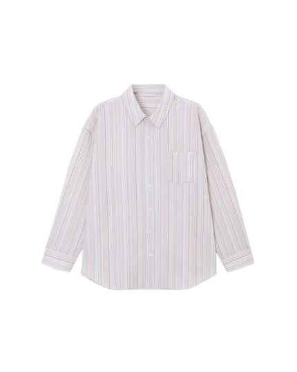 Striped Long Sleeve Men's Early Autumn Texture Shirt