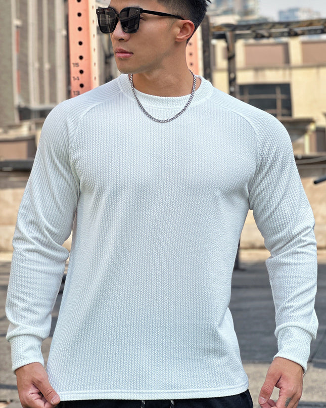 Autumn And Winter Round Neck Men's Casual Sports Trend Loose-fitting Plus Size Pullover Long Sleeve