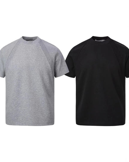 Air Layer Stitching Short Sleeve Top