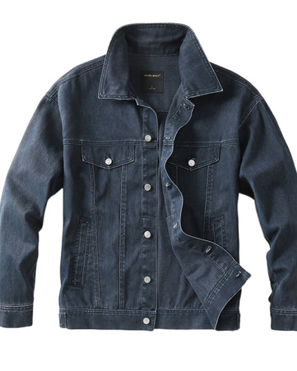 Men's High Street Loose-fitting Workwear Jacket Polo Collar Top Cotton