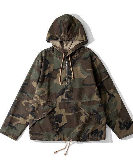 Hooded Camouflage Jacket Outdoor Parka Trench Coat
