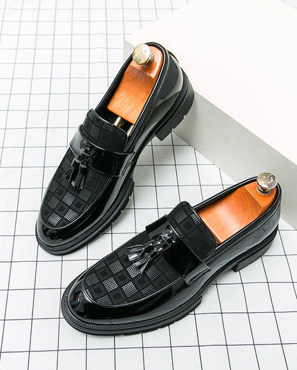 Men's Platform Shoes Plus Size Leisure Slip On Leather Shoes