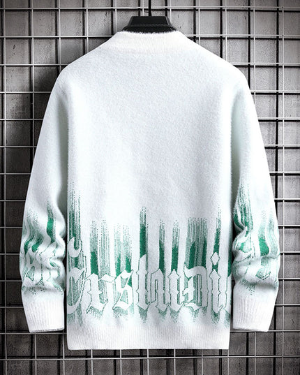 Men's Winter Thickened Half High Collar Warm Sweater