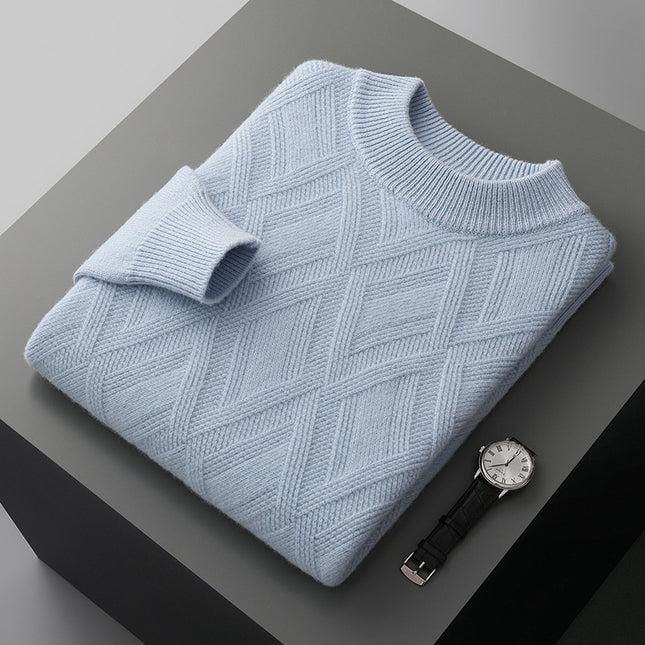 Woolen Sweater Men's Half Turtleneck Thickened Sweater Casual