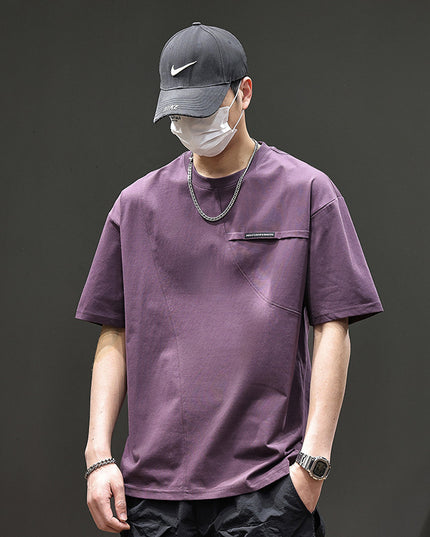 Summer Purple Short Sleeve T-shirt Men